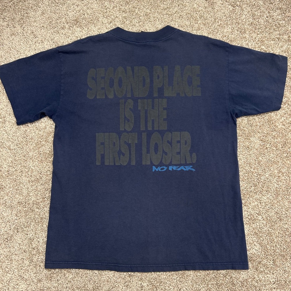 Vintage No Fear Second Place Is First Loser Tshirt Size Large USA Made Faded